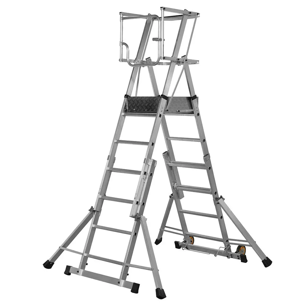 Aliuminės kopėčios A formos su pltatforma 4,44 m